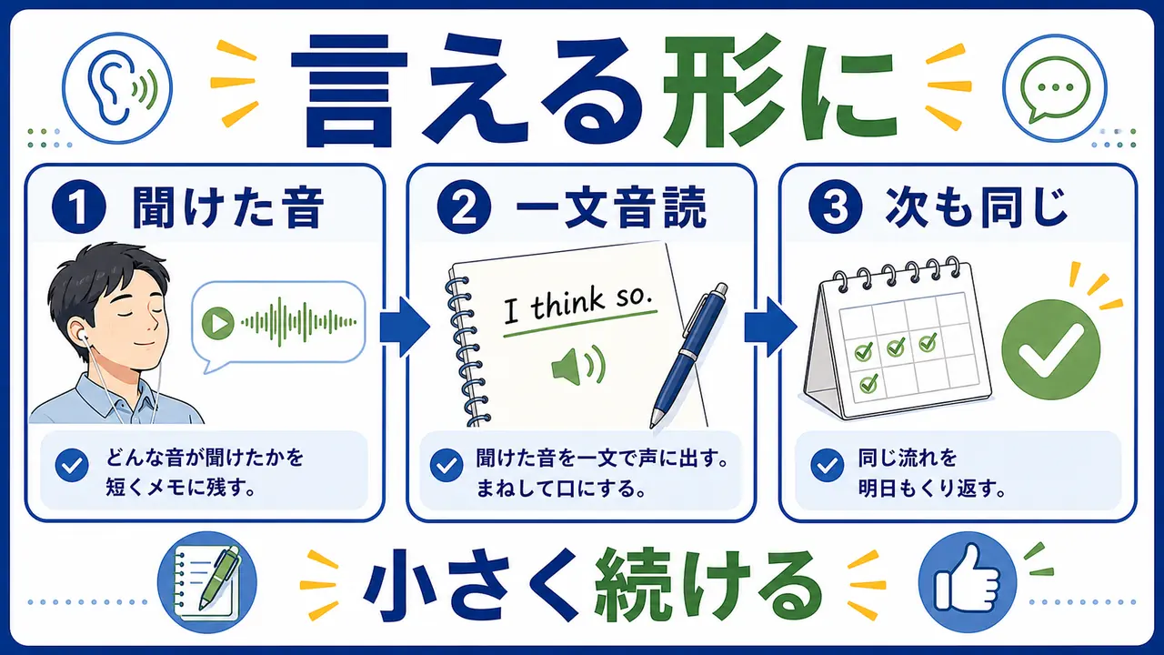 聞き取れた英語をノートに残すまとめ図