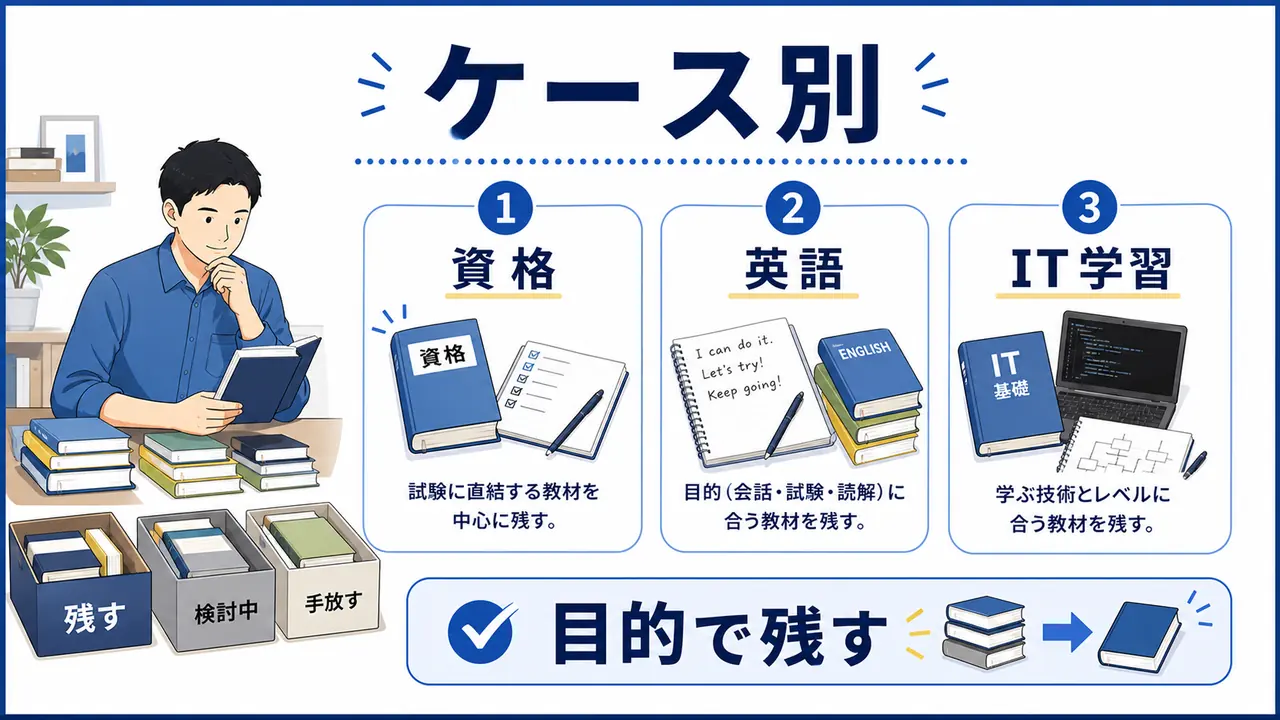 資格、英語、IT、趣味学習のケース別図