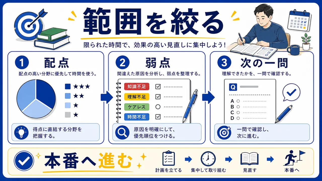 資格模試の復習範囲を絞るまとめ図