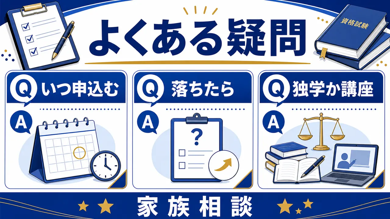 資格試験申込前のよくある疑問を整理する図