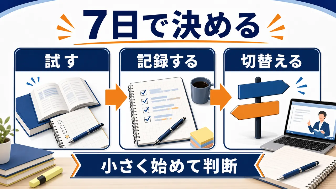 資格勉強を7日間試して学び方を判断する手順