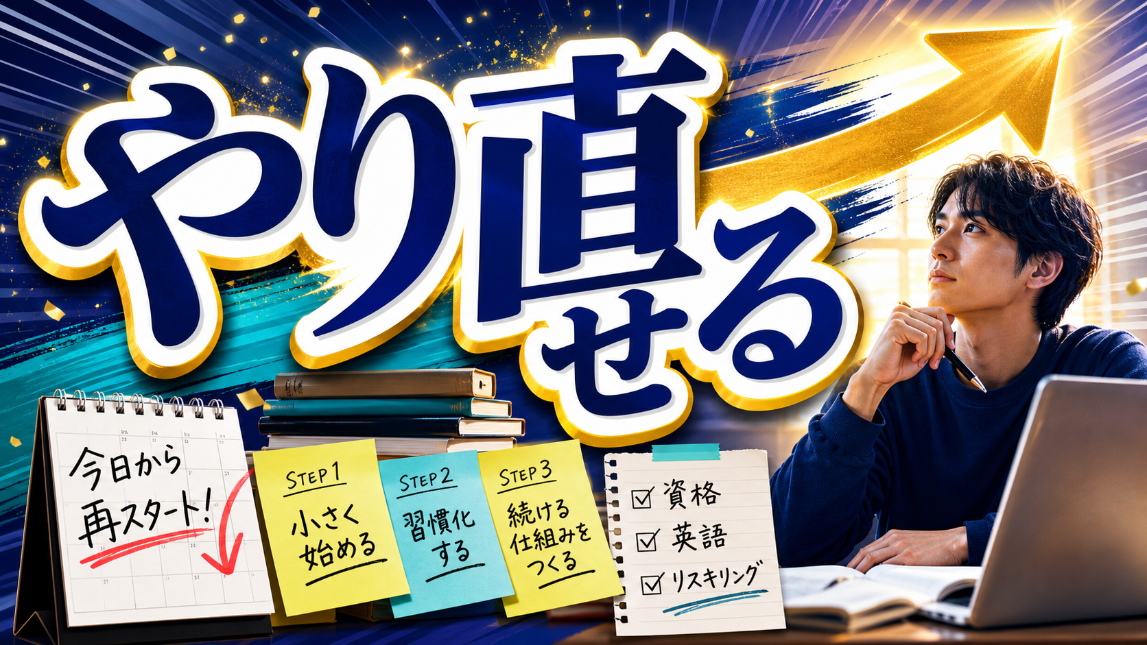 社会人が学び直しを小さく再開するためのアイキャッチ画像