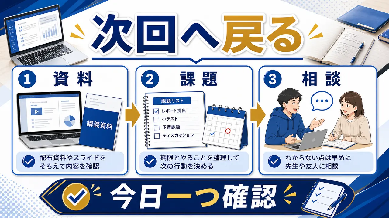 次の授業に戻る準備を作るまとめ図