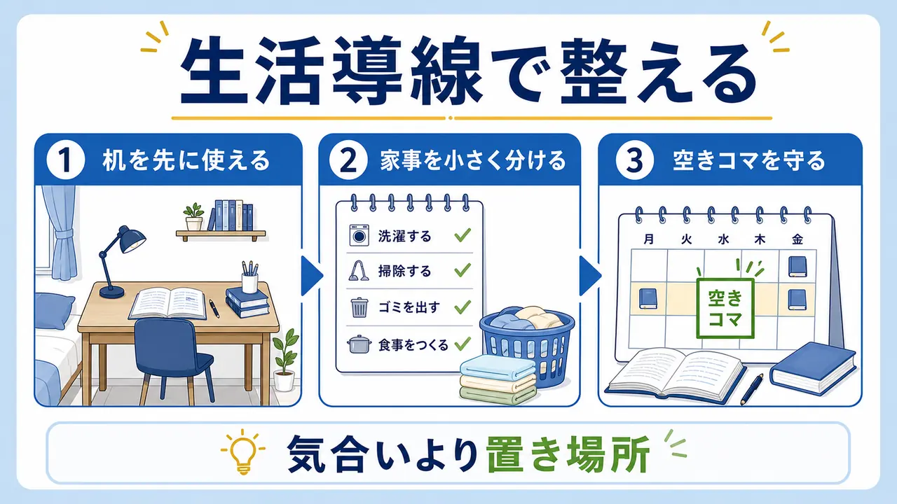 一人暮らしの勉強を生活導線で整える要点
