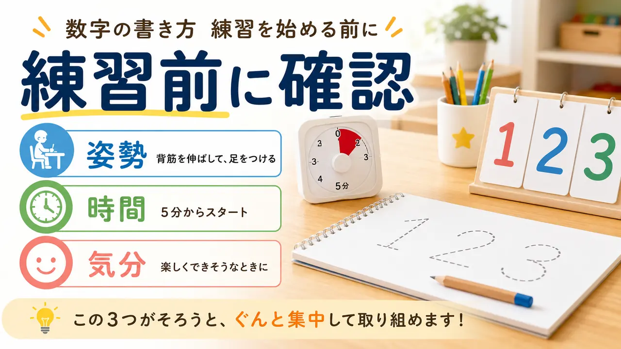 年齢、手指、紙、時間、好きな数字を確認する図