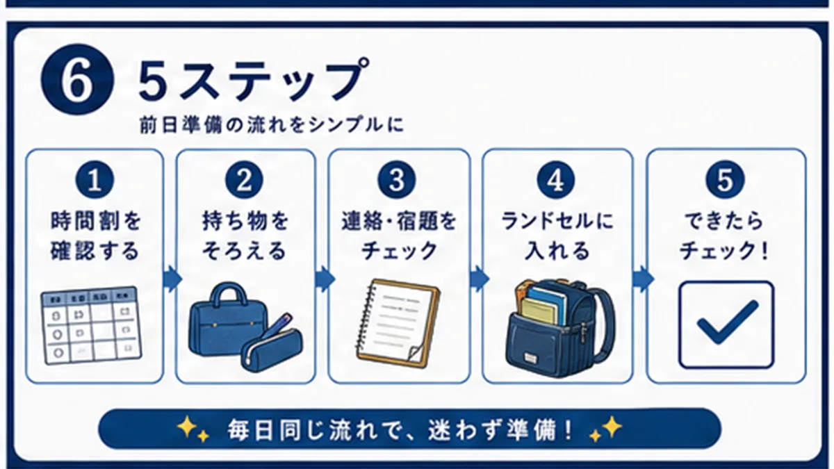 10分で時間割をそろえる手順図
