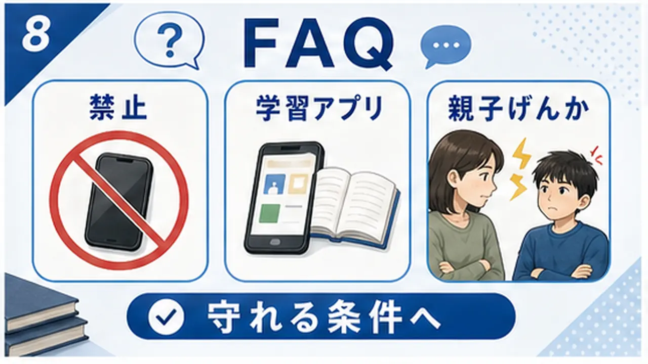 スマホと勉強のルールに関する質問を整理する図