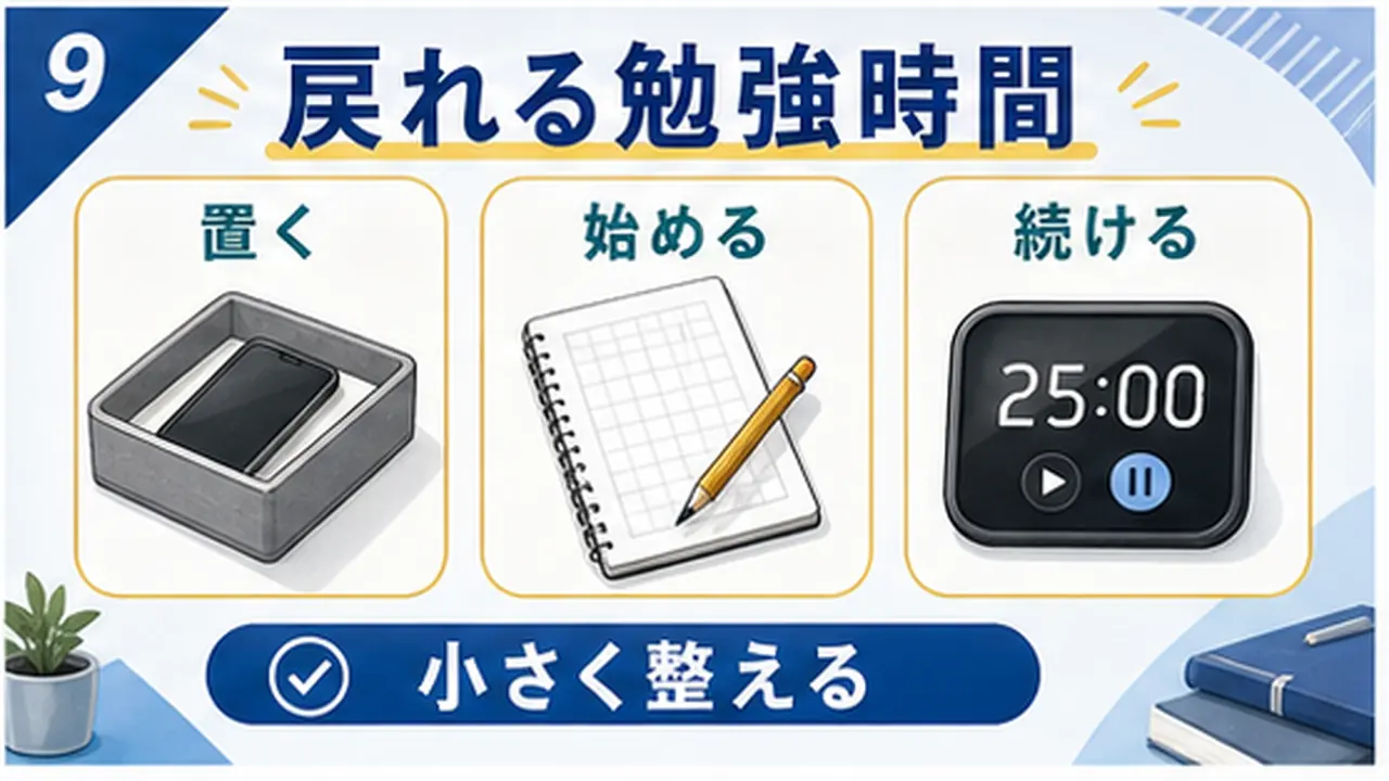 置き場所、通知、最初の学習をまとめる図