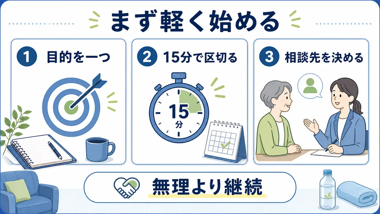 シニアの学びを短く軽く相談先を決めて始める要点